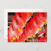 Taiwanese onderdrukking/gebeden op rode lampions briefkaart (Voorkant / Achterkant)