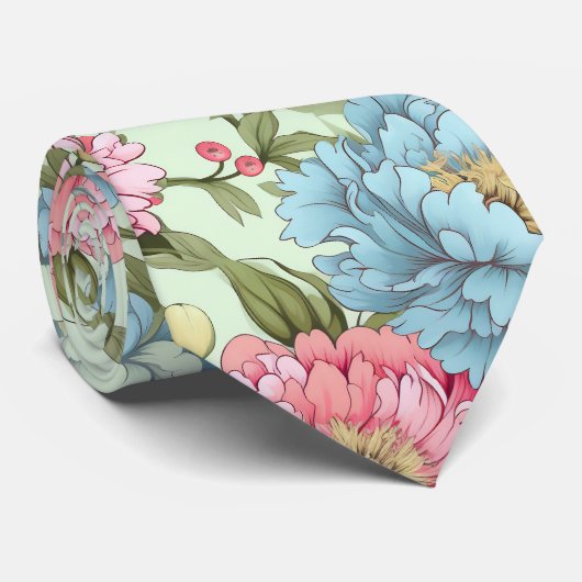 Taiwanese pioenen stropdas (Opgerold)