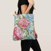 Taiwanese pioenen tote bag (Dichtbij)