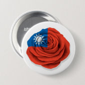Taiwanese Roos vlag op wit Ronde Button 7,6 Cm (Voorkant /achterkant)