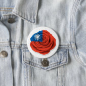 Taiwanese Roos vlag op wit Ronde Button 7,6 Cm (In situ)