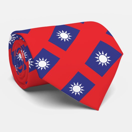 Taiwanese Stropdassen, mode Taiwanese vlag, bedrij Stropdas (Opgerold)