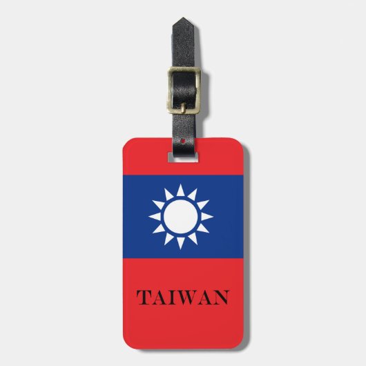 Taiwanese vlag bagagelabel (Voorkant verticaal)