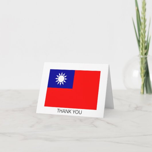 Taiwanese vlag bedankkaart (Voorkant)