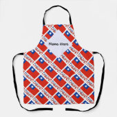 Taiwanese vlag betegeld gepersonaliseerd schort (Voorkant)