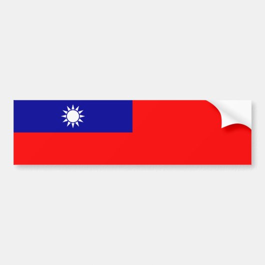 Taiwanese vlag bumpersticker (Voorkant)