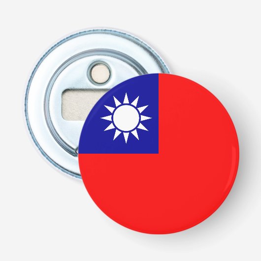 Taiwanese vlag button flesopener (Voorkant)