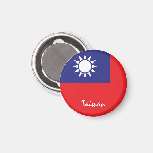 Taiwanese vlag en Azië - sport- en sportfans Magneet (Voorkant / Achterkant)