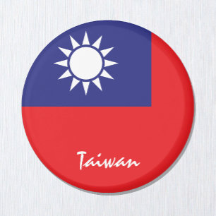 Taiwanese vlag en Azië - sport- en sportfans Magneet