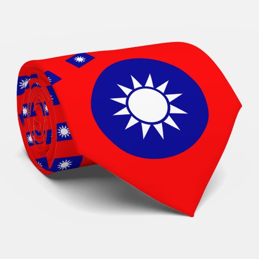 Taiwanese vlag en nationaal embleem, Taiwan Stropdas (Opgerold)
