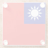 Taiwanese vlag glazen onderzetter (Achterkant)