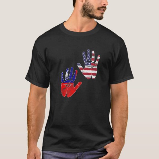 Taiwanese vlag Groot-Amerika Hands Dna Mix T-shirt (Voorkant)