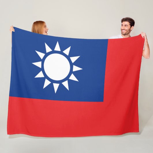 Taiwanese vlag groot fleece deken (In situ)