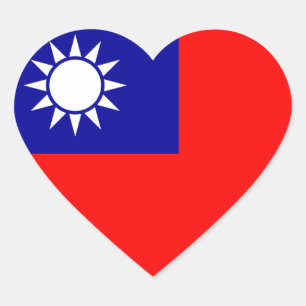 Taiwanese vlag — Heart Sticker