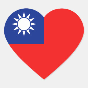 Taiwanese vlag — Heart Sticker