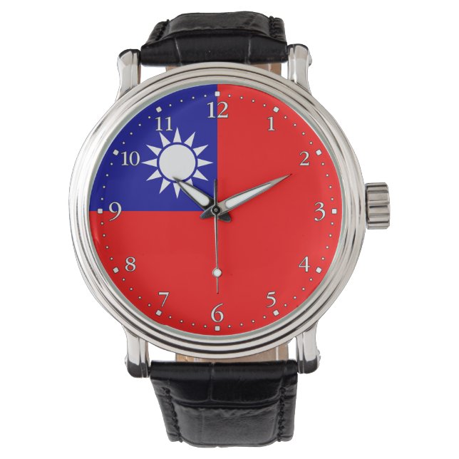 Taiwanese vlag horloge (Voorkant)