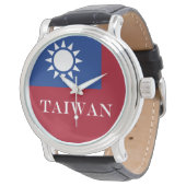 Taiwanese vlag horloge (Gekanteld)