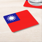 Taiwanese vlag kartonnen onderzetters (Schuin)