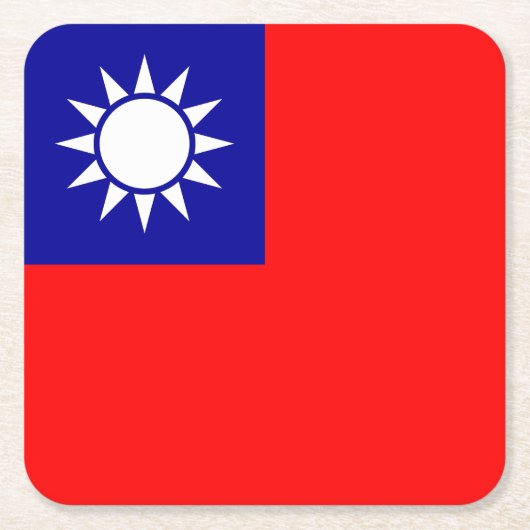 Taiwanese vlag kartonnen onderzetters (Voorkant)