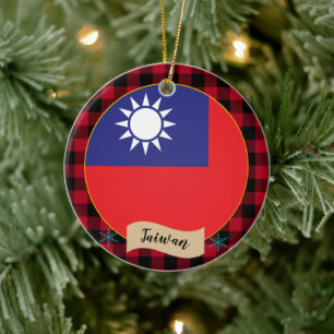 Taiwanese vlag keramisch ornament