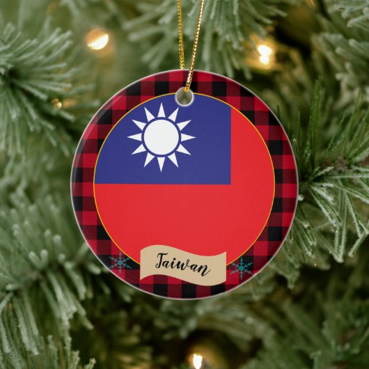 Taiwanese vlag keramisch ornament (Boom)