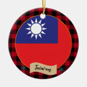 Taiwanese vlag keramisch ornament (Voorkant)