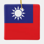 Taiwanese vlag keramisch ornament (Voorkant)