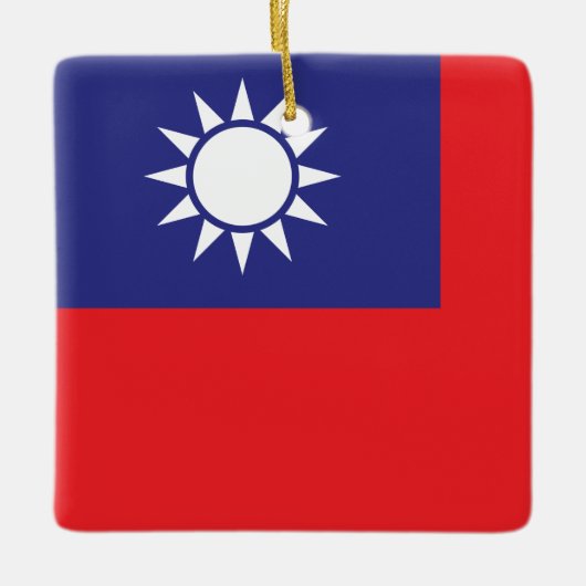 Taiwanese vlag keramisch ornament (Voorkant)