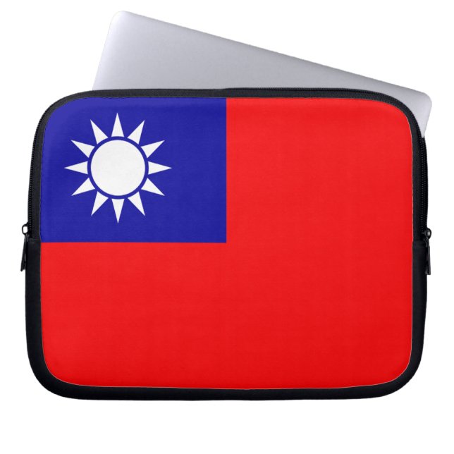 Taiwanese vlag laptop sleeve (Voorkant)