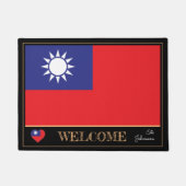Taiwanese vlag matten/sporten Welkom Deurmat (Voorkant)