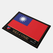Taiwanese vlag matten/sporten Welkom Deurmat (Schuin)
