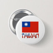 Taiwanese vlag met Taiwan Ronde Button 5,7 Cm (Voorkant /achterkant)