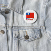 Taiwanese vlag met Taiwan Ronde Button 5,7 Cm (In situ)