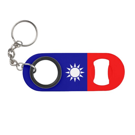 Taiwanese vlag mini flessenopener (Voorkant (Horizontaal))