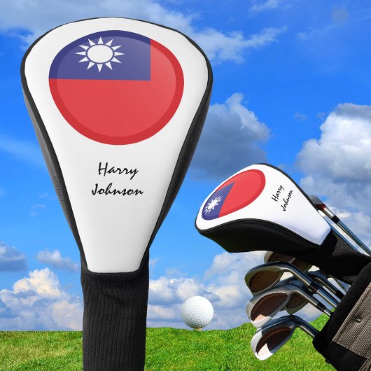 Taiwanese Vlag & Monogrammed Golfclubs Hoesjes Golfheadcover