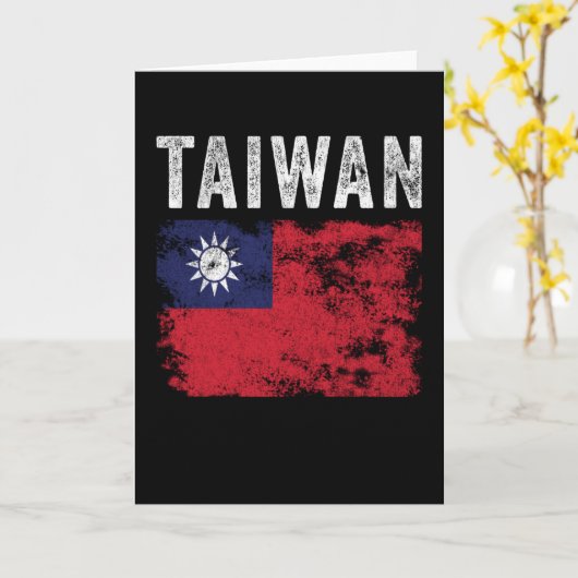Taiwanese vlag - Onderdruk Kaart (Gele Bloem)