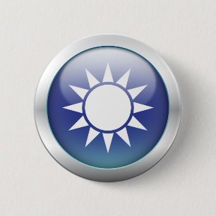 Taiwanese vlag "Orb" Ronde Button 5,7 Cm