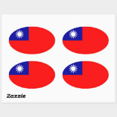 Taiwanese vlag Ovale Sticker (Vel)