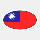 Taiwanese vlag Ovale Sticker (Voorkant)