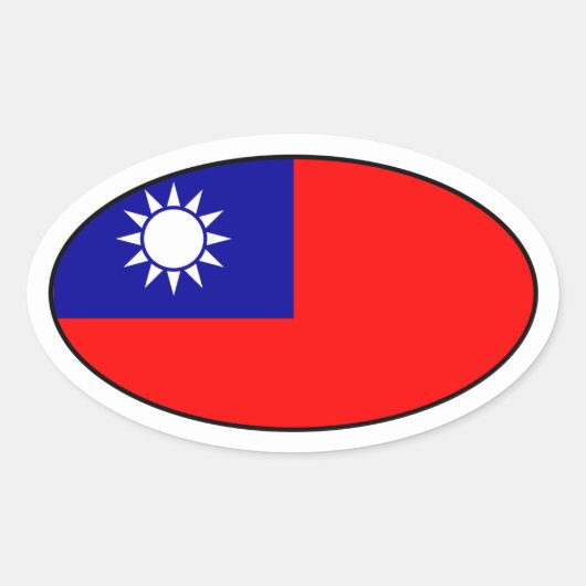 Taiwanese vlag Ovale Sticker (Voorkant)