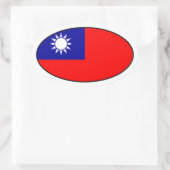 Taiwanese vlag Ovale Sticker (Tas)