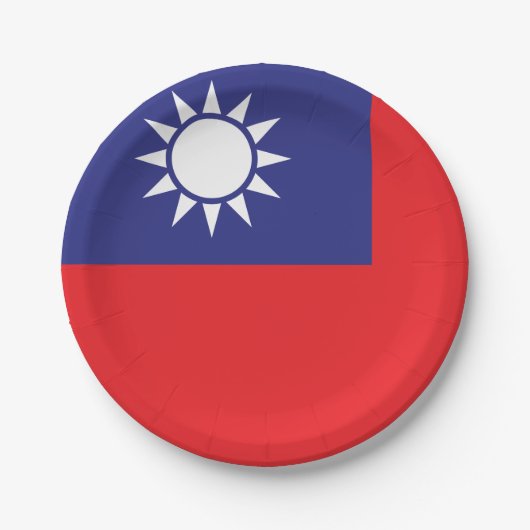 Taiwanese vlag papieren bordje (Voorkant)