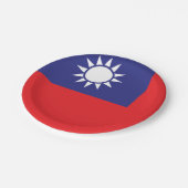Taiwanese vlag papieren bordje (Gekanteld)
