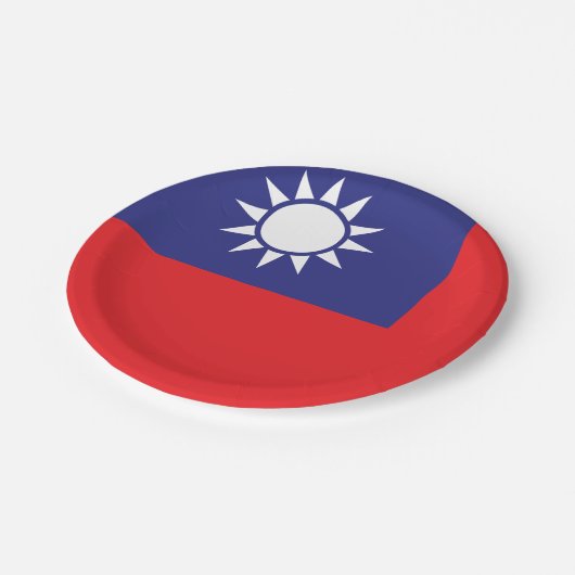 Taiwanese vlag papieren bordje (Gekanteld)