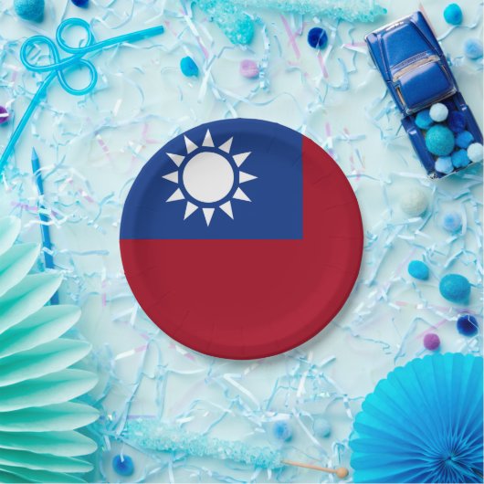 Taiwanese vlag papieren bordje (Feest)