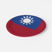 Taiwanese vlag papieren bordje (Gekanteld)