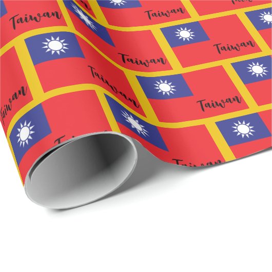 Taiwanese Vlag patriottisch Taiwanees rappelpapier Cadeaupapier (Rol Hoek)
