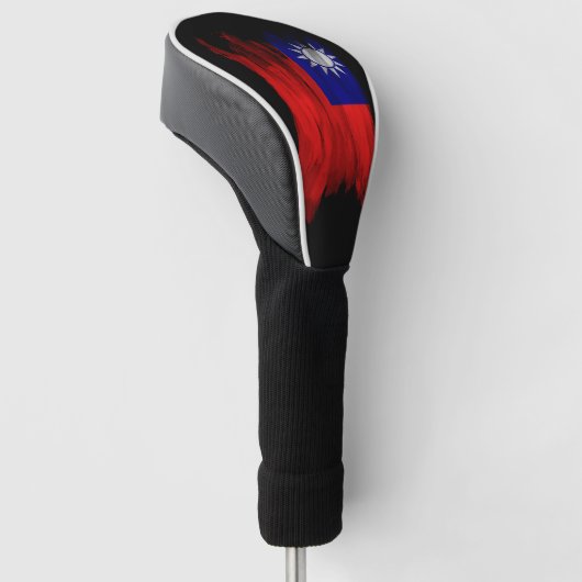 Taiwanese vlag, penseelstreek, nationale vlag golfheadcover (Schuin)