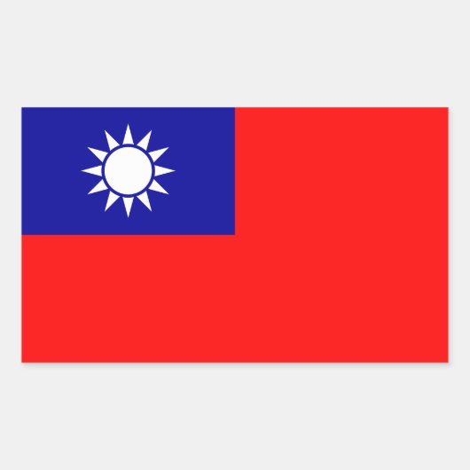 Taiwanese vlag rechthoekige sticker (Voorkant)
