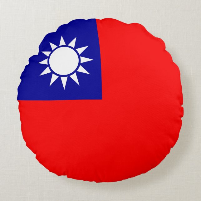 Taiwanese vlag rond kussen (Voorkant)